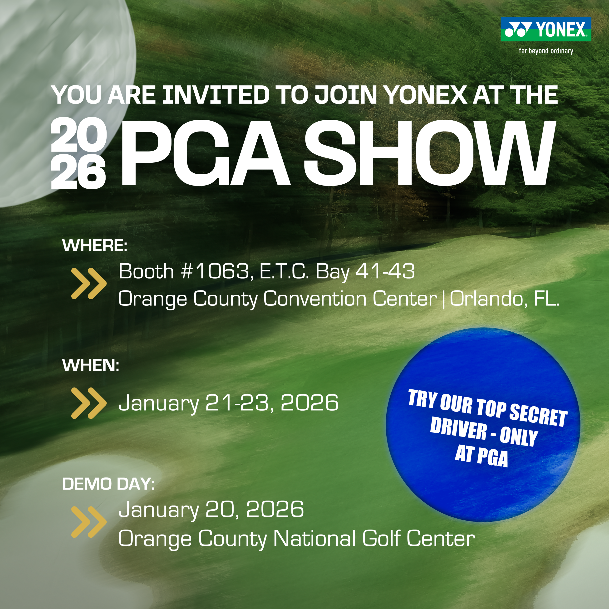 Yonex Signals the Future of Driver Innovation with a Top-Secret Carbon Driver at the 2026 PGA Show